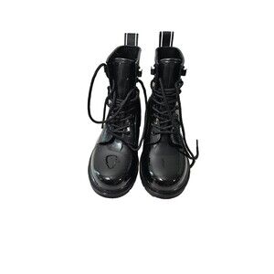Michael Kors Tavie Combat Men's Boots Patent Leather Black Lace-up Size 8